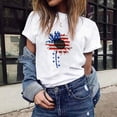 thumbnail image 2 of DailyTrove Women's American Flag Eagle Graphic T-Shirt - Short Sleeve Casual Tee, Patriotic for 4th of July & Events, 2 of 3
