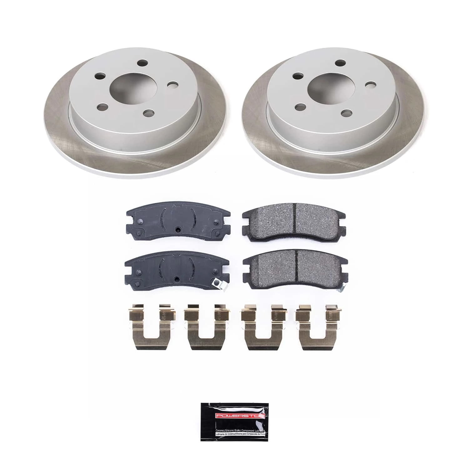 PowerStop Rear Semi-Coated Rotor and Low-Dust Ceramic Brake Pad Kit SC1558