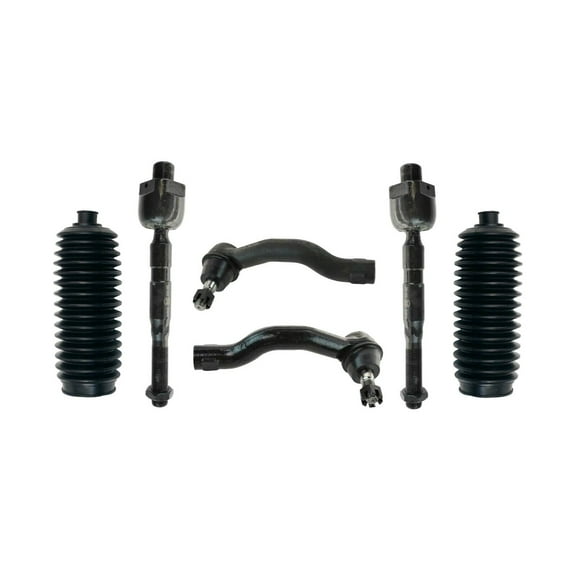 6 Pc Inner Outer Tie Rod Ends   Rack & Pinion Bellow Boots Front Steering Kit Fits select: 2005-2016 NISSAN FRONTIER, 2005-2012 NISSAN PATHFINDER