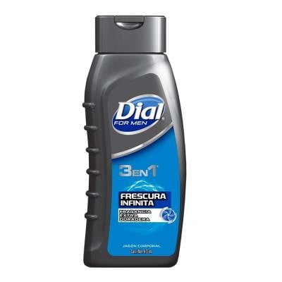 Jabón líquido corporal Dial 3 en 1 frescura infinita para caballero 473 ml