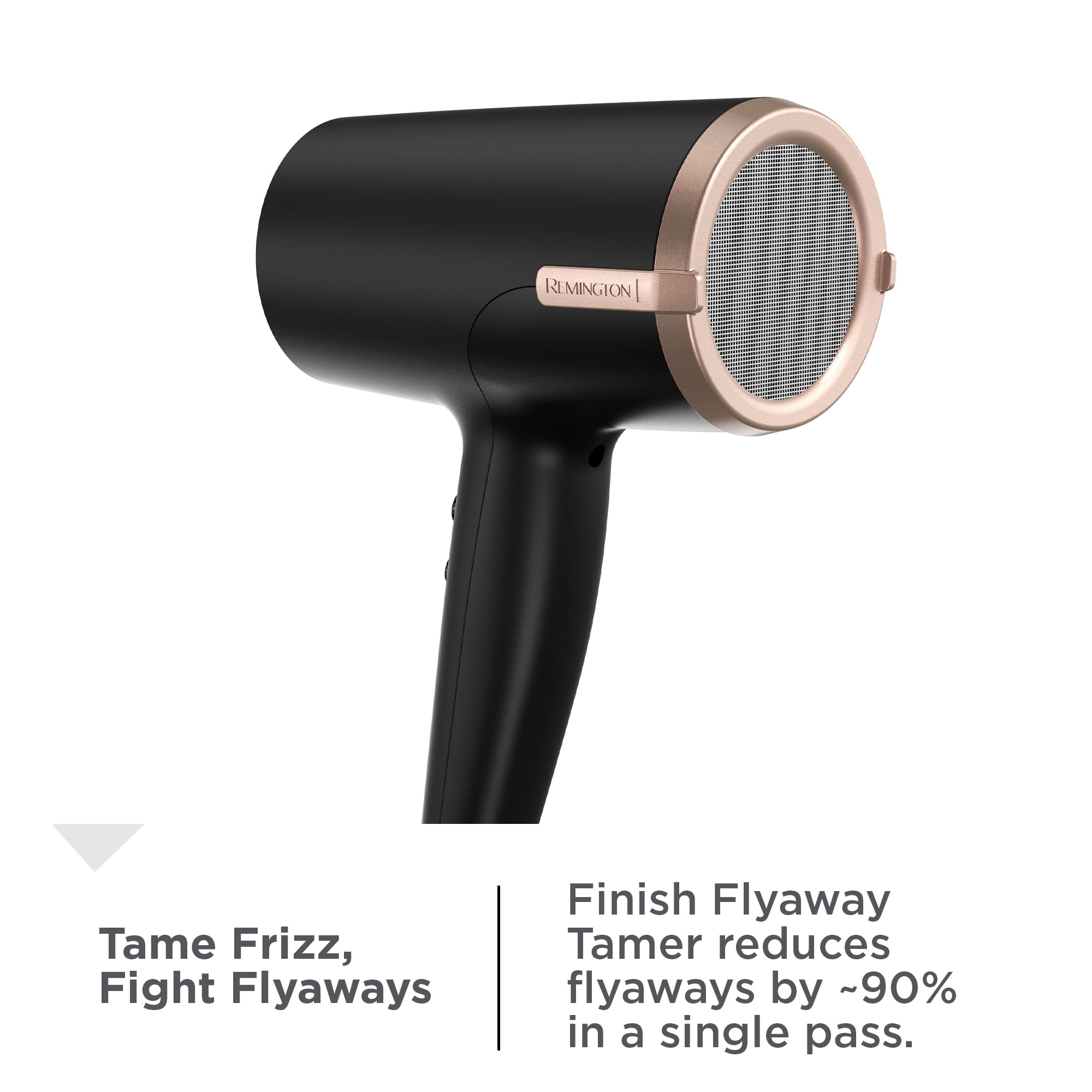 Remington ONE Ionic Hair Dryer, Ceramic, with Diffuser, Flyaway Tamer & Concentrator, Black