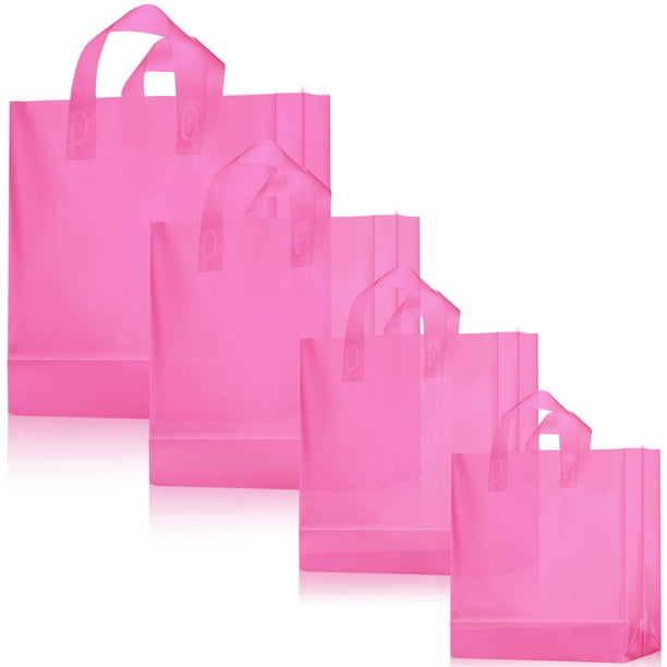 Bolsas de regalo Weewooday de plástico esmerilado, 100 unidades con asas