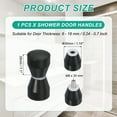 thumbnail image 2 of Uxcell Glass Shower Door Handle, Aluminum Alloy Back-to-Back Knob for Replacement Black, 2 of 7