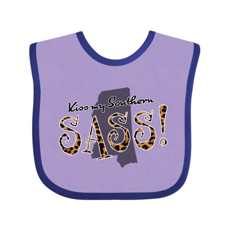 

Inktastic Mississippi Kiss my Southern Sass! in Leopard Print Gift Baby Girl Bib