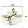 thumbnail image 2 of Womens Gold Ring 316L Stainless Steel Anillo Color Oro Para Mujer Ninas Acero Inoxidable with Synthetic Pearl in White Jewel, 2 of 4