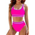 thumbnail image 4 of Women's 2025 High Waisted Contrasting Colors Bikini Set S-XL, 4 of 7