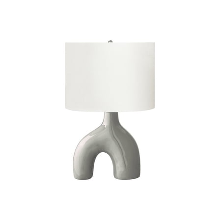 Lighting - 25"h - Table Lamp - gray Ceramic - Ivory/Cream Shade - Contemporary