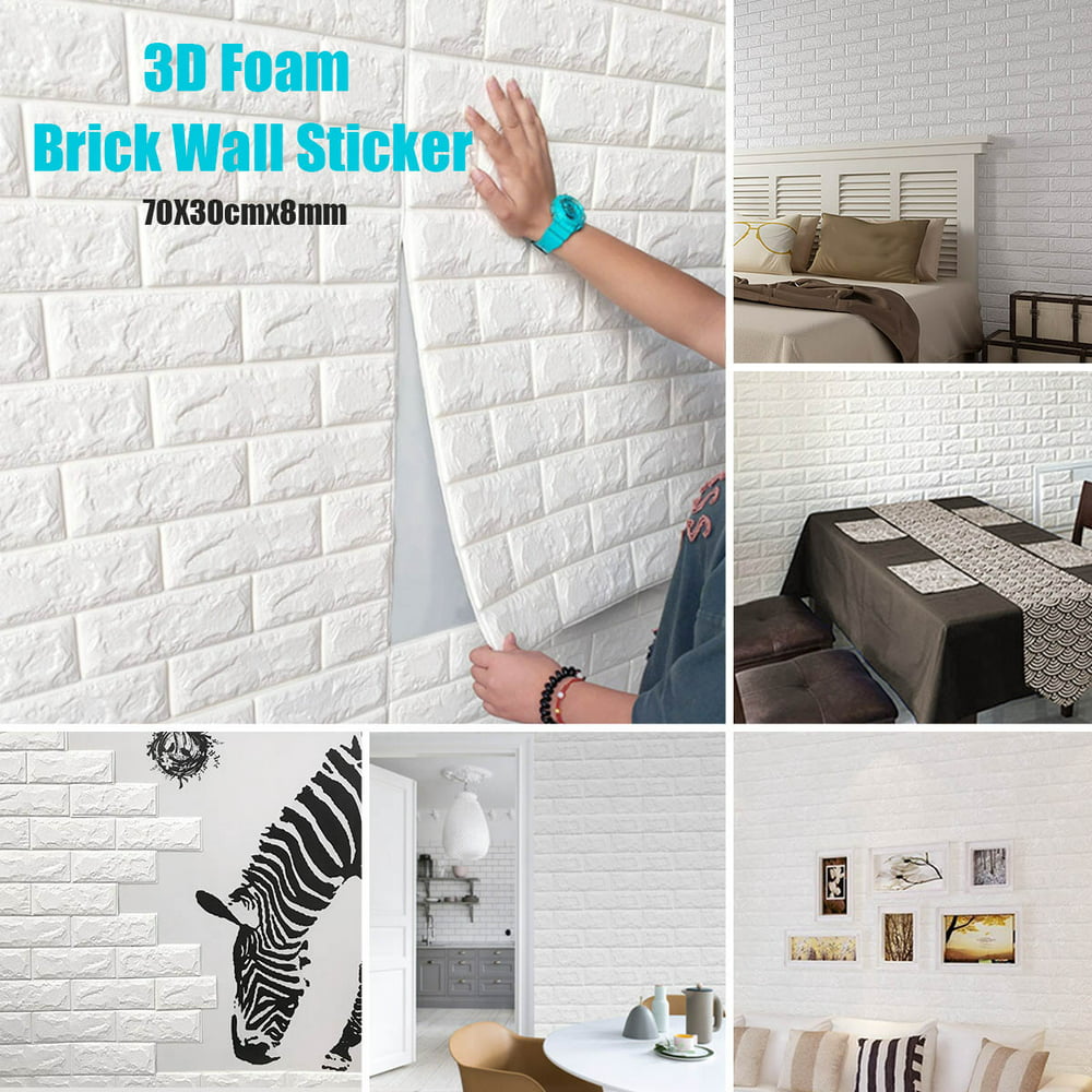  3D  Brick  Stone Foam  Wall  Self Sticker Embossed Wall Paper  