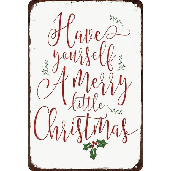 Have Yourself a Merry Little Christmas Metal Tin Sign Funny Christmas Signs Santa Wall Decor for Home Cafe Bar Party Room Door 8x12inch