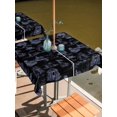 thumbnail image 2 of Outdoor Tablecloth with Umbrella Hole for Patio/Picnic/Party/Camping, Farmhouse Country Waterproof Table Cloth Square Cover Washable, Vintage Black French Garden Horse Swan (60"x 60"), 2 of 8