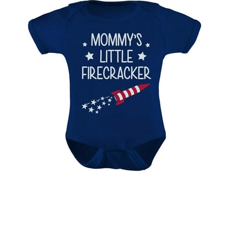 

Mommy s little Firecracker Infant Outfit 4th of July Funny Baby Bodysuit 24M Navy