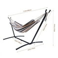 thumbnail image 4 of Double Classic Hammock with Stand for 2 Person- Indoor or Outdoor Use-with Carrying Pouch-Powder-coated Steel Frame - Durable 450 Pound Capacity，Brown/Gray Striped, 4 of 6
