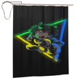 thumbnail image 2 of Cortina de ducha My Hero Academia con diseño de dibujos animados, con 12 ganchos, impermeable, lavable, de poliéster, para decoración del baño, 60 x 72 pulgadas, de hierro, 2 of 8
