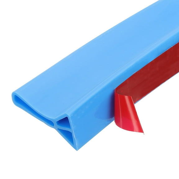 2" Collapsible Shower Threshold Water Barrier 39 Inch Seal Silicone Splash Guard, Blue