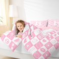 thumbnail image 4 of Feelyou Initial R Letter Queen Comforter Set for Teens, Love Heart Bowknot Bedding Sets, Pink Princess Style Reversible Bedding Comforter Set, Ultra Soft Bedroom Decor, 3 Pieces, 4 of 8