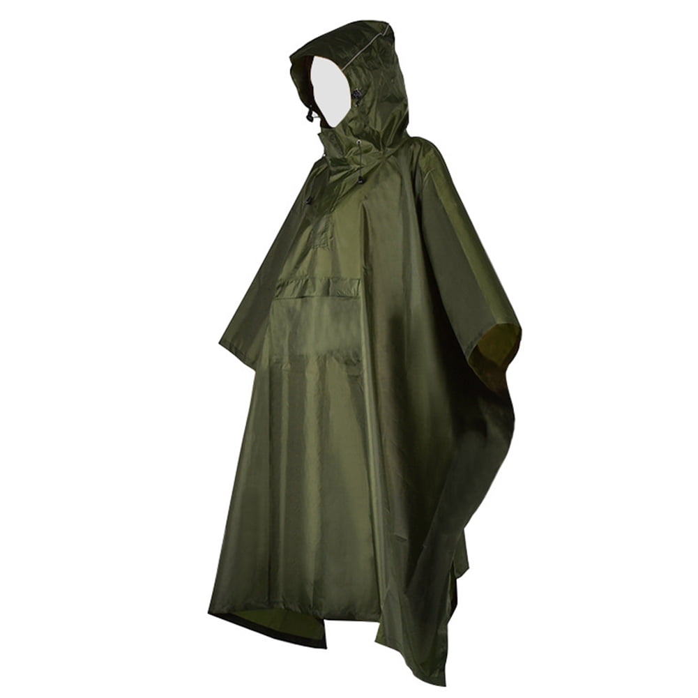 Hooded Raincoat Waterproof Polyester Taffeta Rain Poncho Reusable Gear ...