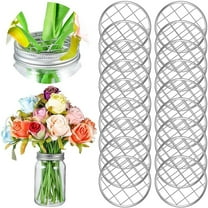 Visland Flower Jar Lid High Durability Rust-proof Metal Floral Insert Canning Grids Mason Jar Lid Accessories for Home - 10PCS Flower Jar Grids