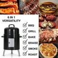thumbnail image 2 of Charcoal Smoker BBQ Grill 3in1 Outdoor Vertical Smokers Portable Meat Cooker, 2 of 12