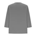 thumbnail image 6 of Fanxing 3/4 Length Sleeve Womens Tops with Hood Summer Breathable Button Down Shirts Loose Fit V Neck Pocket Hooded Blouses Gray,S, 6 of 7