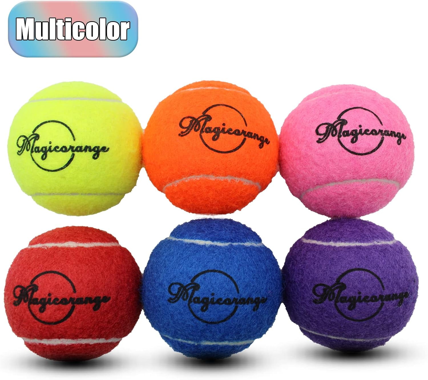 Magicorange Tennis Balls 30 Pack, 2.58 Inch Advanced Training Practice Balls for Beginner, Pet Dog Playing Balls (Multicolor)