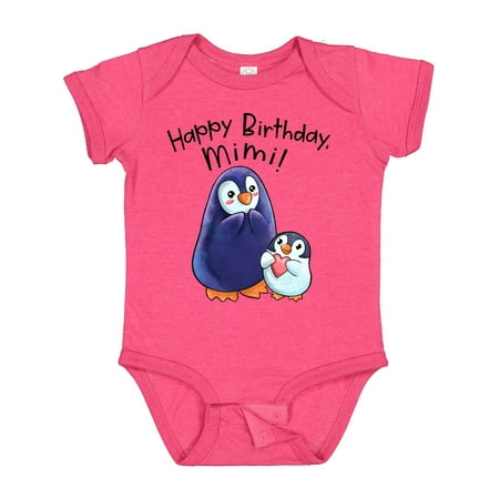 

Inktastic Happy Birthday Mimi!- Cute Penguins Gift Baby Boy or Baby Girl Bodysuit