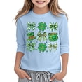 thumbnail image 3 of WOYY Girls St. Patrick's Day Long Sleeve T-Shirt Clover Graphic T Shirt, Sizes 3-13, 3 of 3