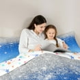 thumbnail image 4 of Feelyou Blue Mystic Galaxy Twin Bedding Sets 7-Piece, Fashion Sequin Print Bedding Comforter Set, Bling Cartoon Stars Reversible Sheet Sets, Microfiber Bedroom Decor, 4 of 7