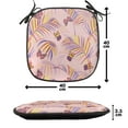thumbnail image 4 of Tropical Chair Seating Cushion Set of 4, Exotic Themed Layout of Palm Leaves and Butterflies Flying Colorful Paradise, Seat Pads for Office with Anti-slip Backing, 16"x16", Multicolor, by Ambesonne, 4 of 7