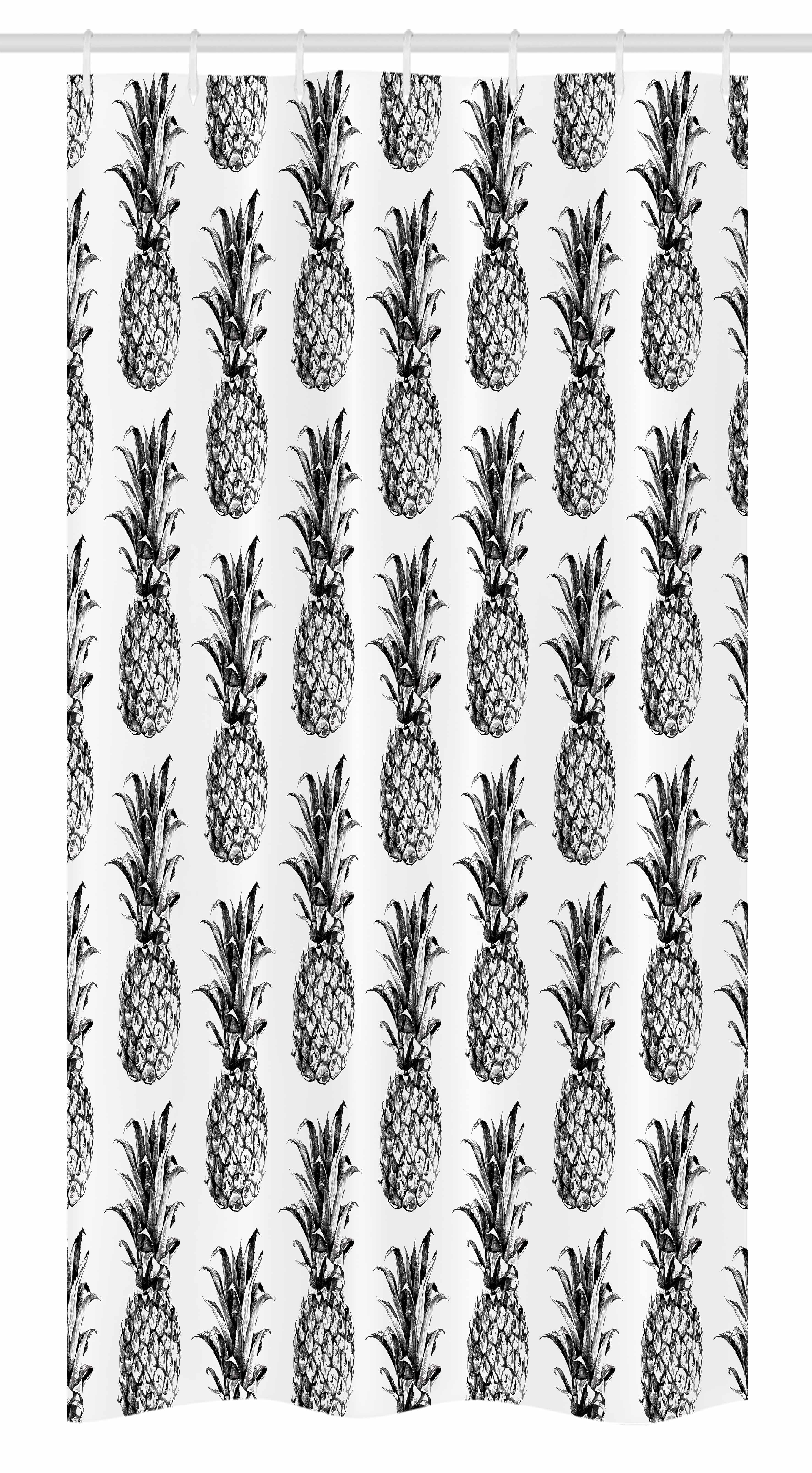 Pineapple Shower Curtain Artistic Hand, Pineapple Shower Curtain Hooks