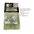 thumbnail image 3 of 14 pieces Flower Sage Bathtub Shower Curtain With 12 Hooks and Matching Bath Mat Rug Non Slip Super Soft Chenille for Bathroom Décor, 3 of 6