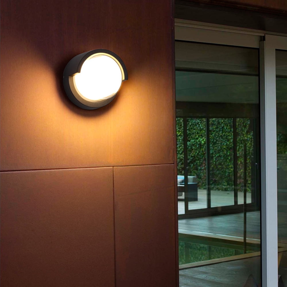 Pathson Outdoor Aluminum LED Wall Lantern Garden Light LED Black Waterproof Exterior Wall Lamp 8 Watt Power Saving