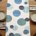 thumbnail image 5 of Table Runners 72 Inches Long Dress Scarves, Abstract Geometric Farmhouse Kitchen/Dining Table Runner, Coffee Tablerunners, Farmhouse Vintage Polka Dot Teal Blue 18x72 Inch, 5 of 9
