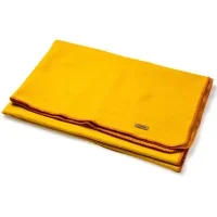 100% Wool Blanket, Warm, Thick, Washable, Large 62" x 86" - Great for Camping, Outdoors, Sporting Events, and Survival Kits Yellow