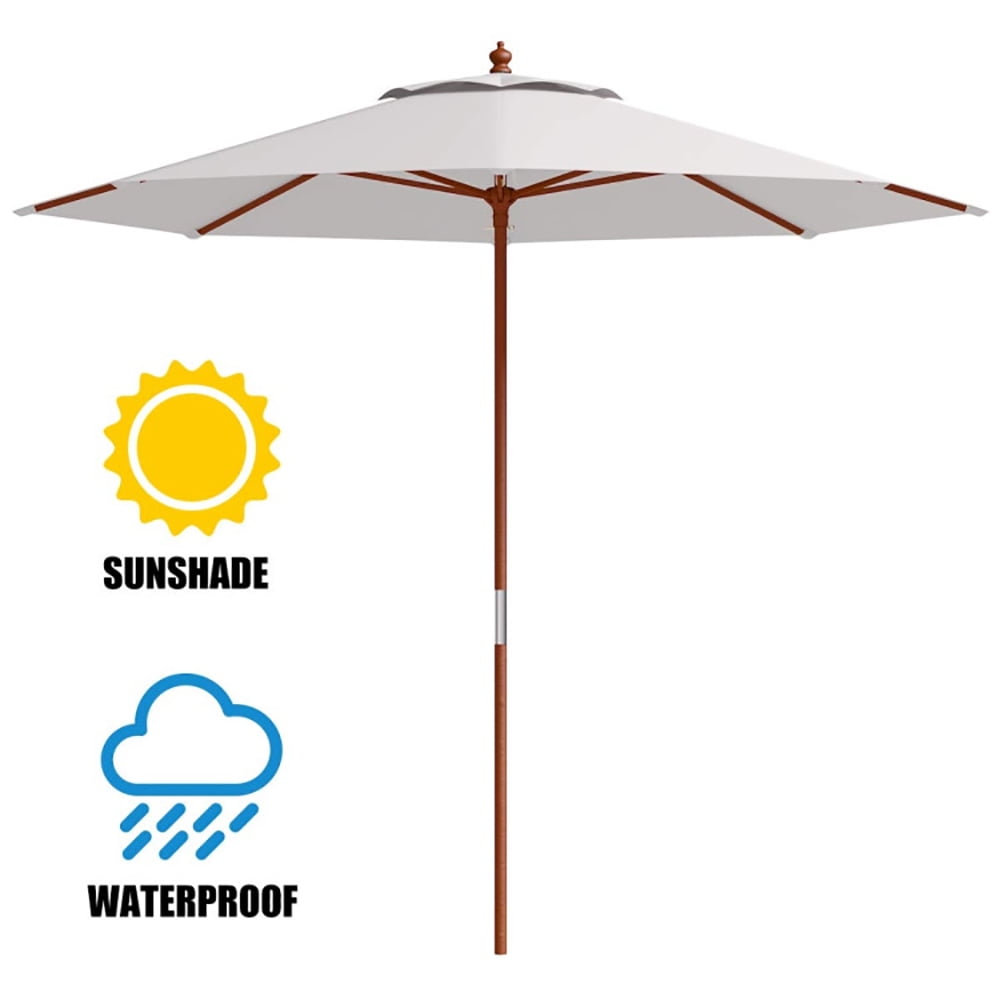Aimee Lii 9 Feet Adjustable Wooden Outdoor Umbrella Sunshade, Patio Table Umbrella Aimee Lii 9 Feet Adjustable Wooden Outdoor Umbrella Sunshade, Patio Table Umbrella
