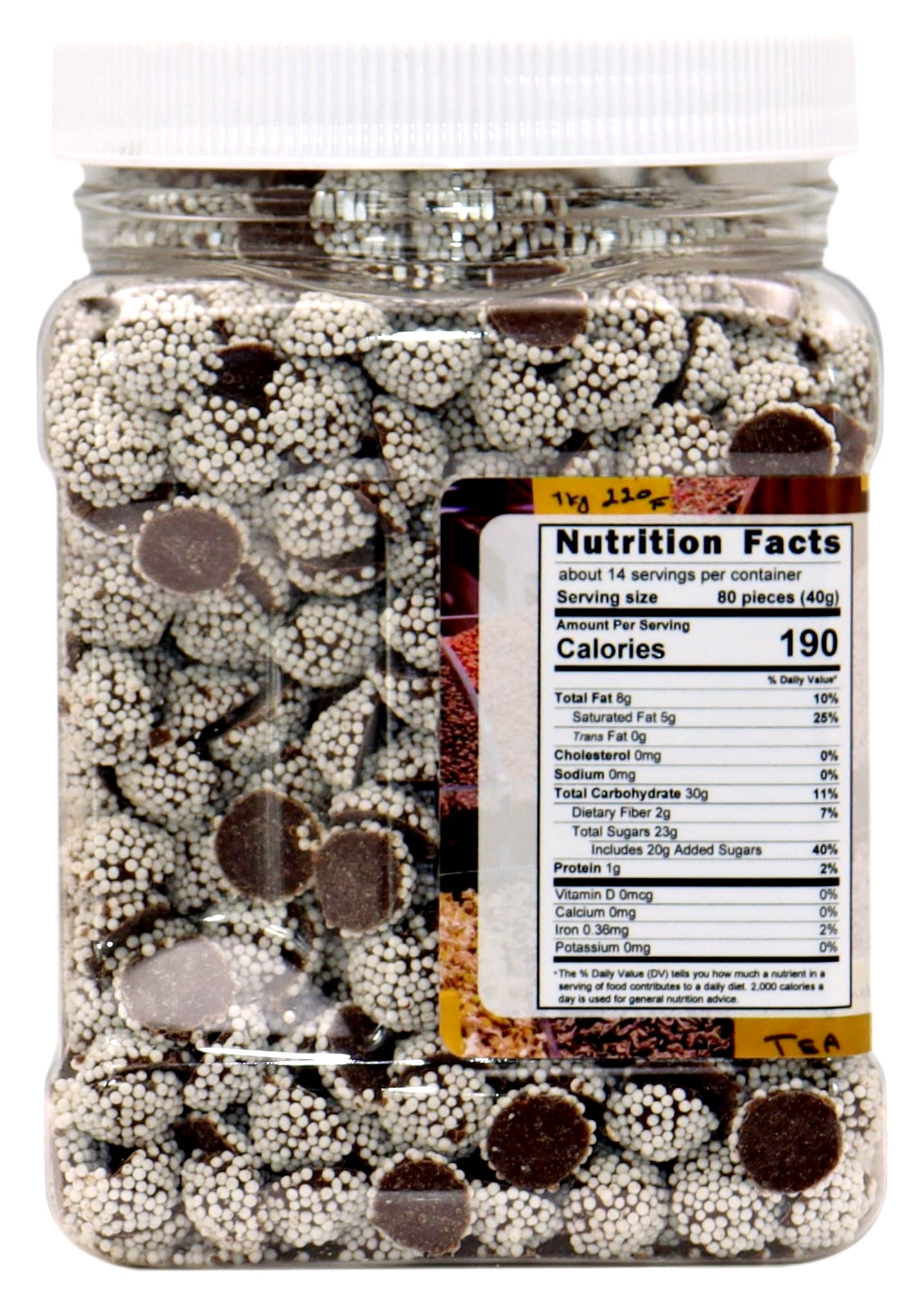 WinCrest Mini Dark Chocolate Nonpareils - 1.25 Lb Tub