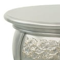 thumbnail image 2 of Deneb 30 Inch Luxury Round Nightstand, Gold Floral Motifs, Vintage Silver, 2 of 5