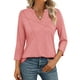 thumbnail image 1 of Blusas TICTICMISS para mujer, manga 3/4, cuello en V, holgadas, color coral, 1 of 6