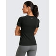 thumbnail image 2 of CRZ YOGA Seamless Workout Tops for Women Short Sleeve Athletic Tees Breathable, 2 of 8