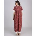 thumbnail image 3 of Moomaya Women's Cotton Maxi Nightdress | Soft & Breathable Sleepwear | Printed A-Line Nightgown With Lace & Pockets, 3 of 7