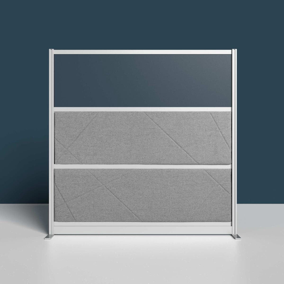 Luxor Tranquility Modular Wall Room Divider, 70" x 70", Silver Frame, Freestanding