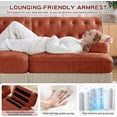 thumbnail image 4 of 135.6'' Modular sectional Sofa, Chesterfield Velvet L-Shaped Couch, Upholstered 4-Seater Sofa with Ottoman, Button Tufted, Tassel Fringe Skirt, Deep Couches for Living Room, Bedroom, Red Brown, 4 of 11