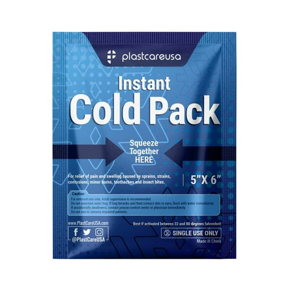 25 Pack 5" X 6" Disposable Ice Packs for Injuries, Swelling, Muscle & Joint Aches for Pain Relief
