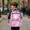 thumbnail image 4 of Jeiento Axolotl School Backpack for Girls 6-8 Pink Cherry Blossom Bookbags Primary School Bags with Zipper Pockets Lightweight Large Capacity Rucksack Knapsack 17 Inch, 4 of 7