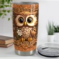 thumbnail image 4 of Taza aislante Tumbler SANDJEST de acero inoxidable con forma de búho, 20 oz, 4 of 7