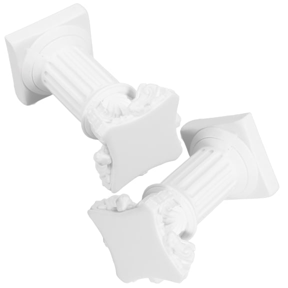 PAMINGONO 2Pcs Resin Roman Column Candle Holders 7In for Table Centrepiece White