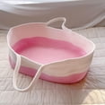 thumbnail image 1 of Cesta tejida con asas,Cesta cambiadora portátil para la parte del tocador,Cesta de Moisés para recién nacidos niños niñas de mano,Estación para cambiar pañales de bebé Rosa, 1 of 10