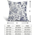 thumbnail image 4 of Blue Flowers Pillow Covers 18x18 Inch Set of 2 Blue and White Floral Throw Pillow Covers Vintage Floral Outdoor Pillowscase Linen Cushion Covers for Sofa Couch Bedroom Home Decor, 4 of 6