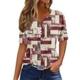 thumbnail image 7 of T Shirts for Women V Neck Button Down Short Sleeve Summer Tops Loose Fit Tunic Tops Dressy Casual Blouses Split Fashion Y2K Tshirts Refunds On My Account From An Online Order My Recent Orders Placed, 7 of 7