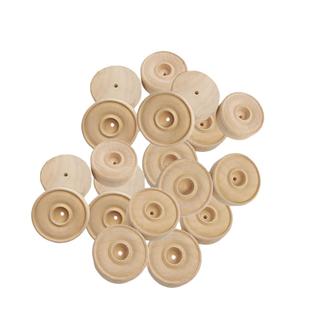 MasteelfCA 25 Pcs Petites Roues Rondes en Bois Accessoires de Jouets Bricolage Fournitures d'Artisanat Fait Main