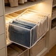 thumbnail image 4 of Wardrobe Clothes Organizer, Drawer Organizer for Clothing, Closet Organizers and Storage, Drawer Dividers for Clothes, Mesh Separation Box for Thin Jeans, Trousers, T-shirts, Skirts, Large, 6 Grids, 4 of 6